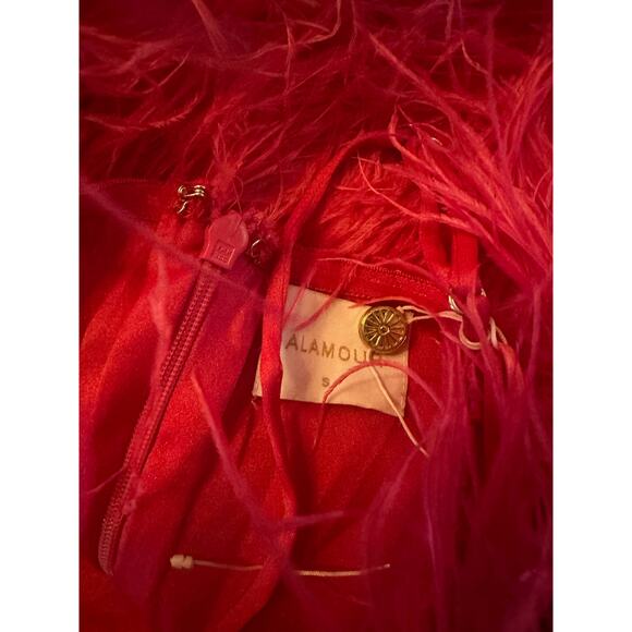 NWT S Alamour The Label Kaila Pink Feathered Bustier Mini Dress Cocktail Party - Picture 6 of 6